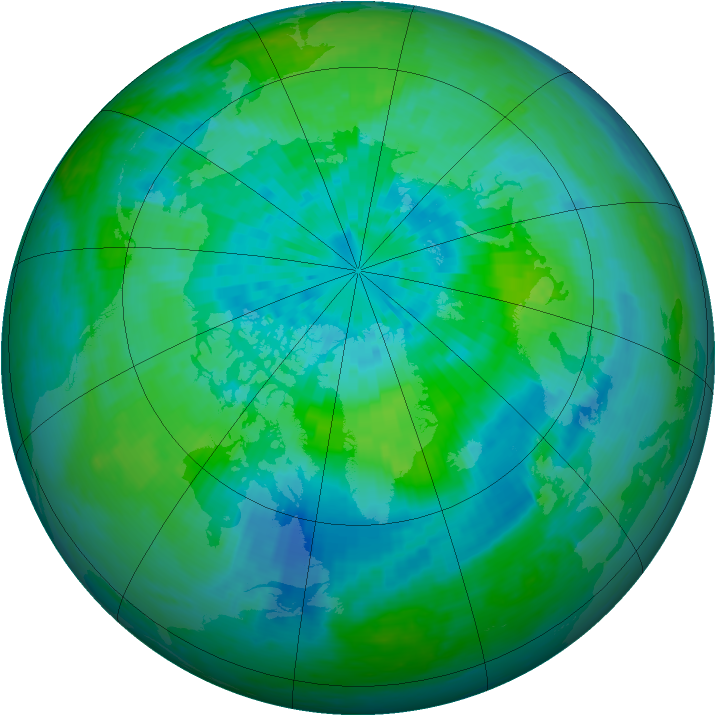 Arctic ozone map for 20 September 2003